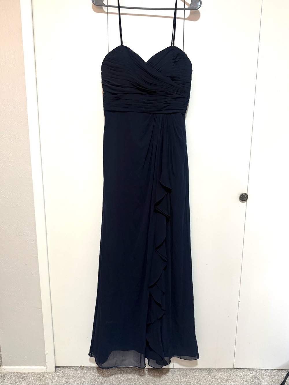 Watters & Watters Navy Chiffon Maxi Bridesmaids Dress size 8
